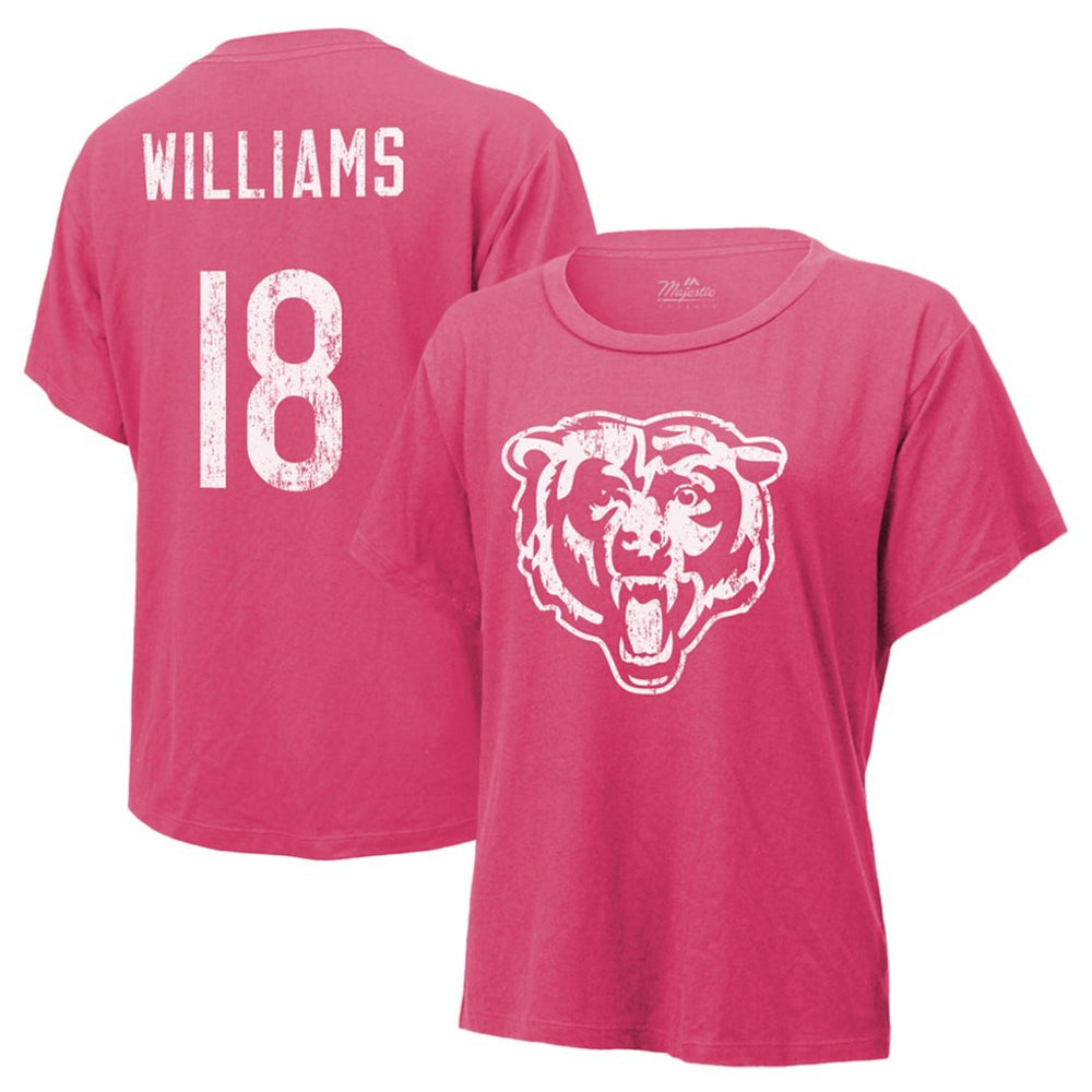 Caleb Williams Chicago Bears Majestic Threads Women's Name & Number T-Shirt Pink | NFL