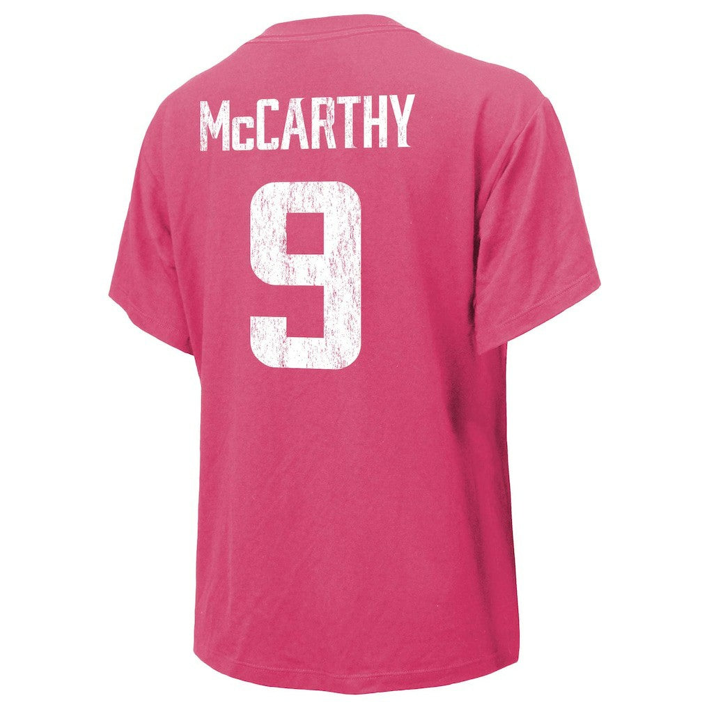 J.J. McCarthy Minnesota Vikings Majestic Threads Women's Name & Number T-Shirt Pink | NFL