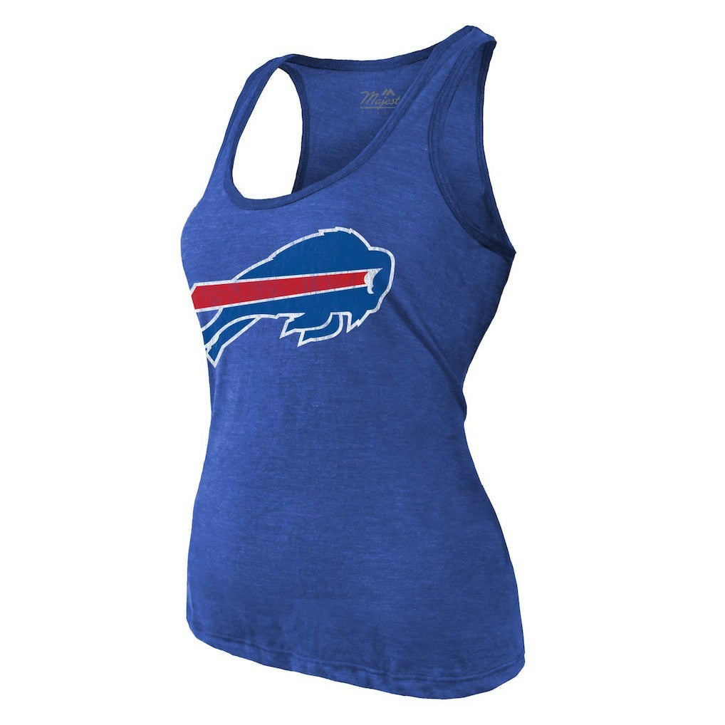Keon Coleman Buffalo Bills Majestic Threads Women's Name & Number Tri-Blend Scoop Neck Tank Top Royal | NFL