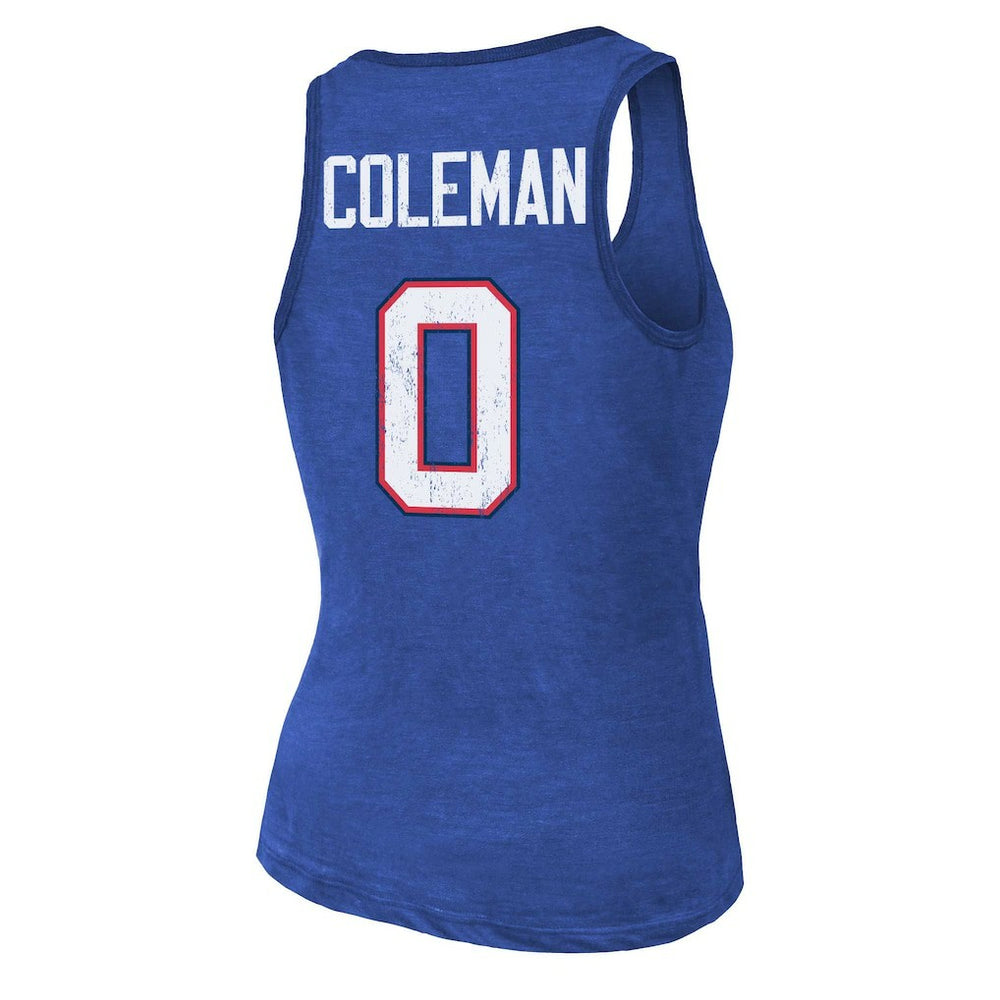 Keon Coleman Buffalo Bills Majestic Threads Women's Name & Number Tri-Blend Scoop Neck Tank Top Royal | NFL
