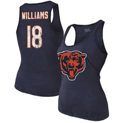 Caleb Williams Chicago Bears Majestic Threads Women's Name & Number Tri-Blend Scoop Neck Tank Top Navy | NFL