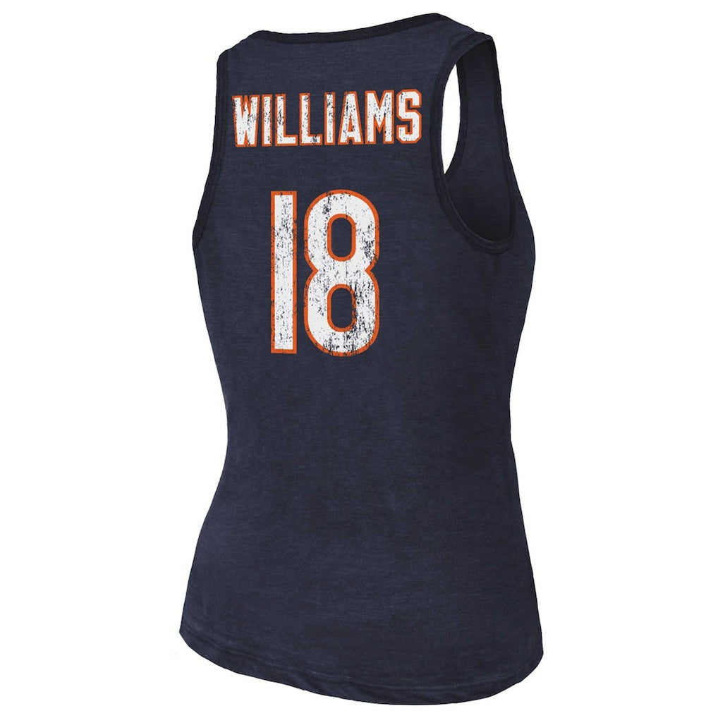 Caleb Williams Chicago Bears Majestic Threads Women's Name & Number Tri-Blend Scoop Neck Tank Top Navy | NFL