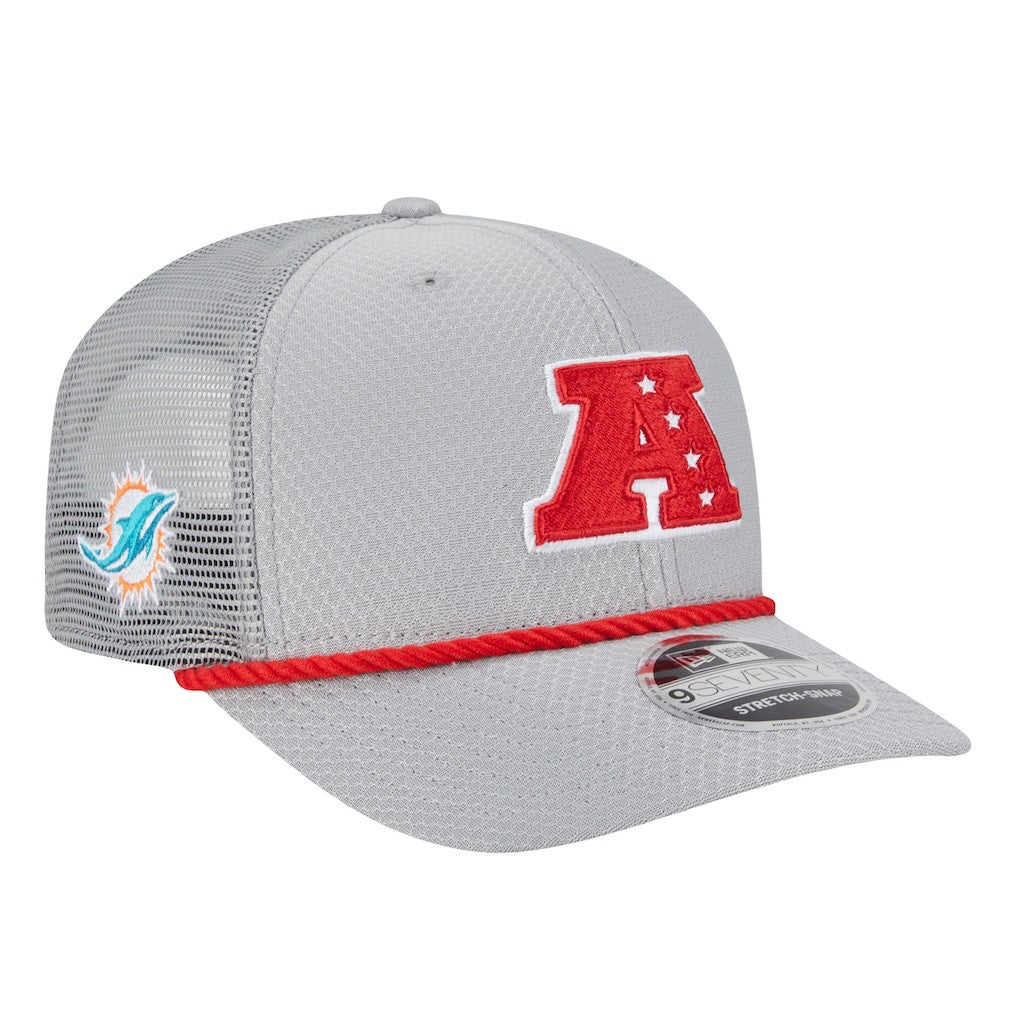 Miami Dolphins New Era 2025 Pro Bowl 9SEVENTY Stretch-Snap Hat Gray | NFL