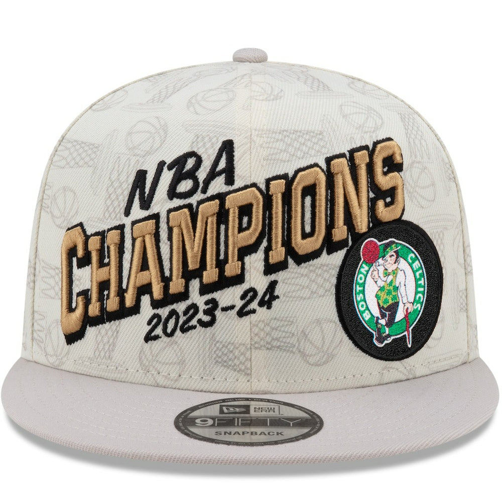 Boston Celtics 2024 NBA Finals Champions Locker Room 9FIFTY Snapback Hat Cream - NBA