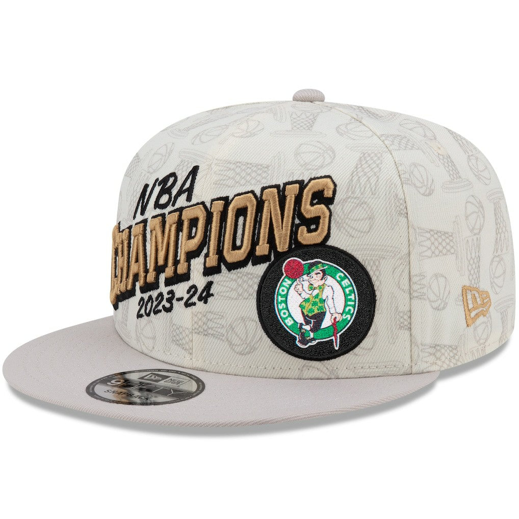 Boston Celtics 2024 NBA Finals Champions Locker Room 9FIFTY Snapback Hat Cream - NBA