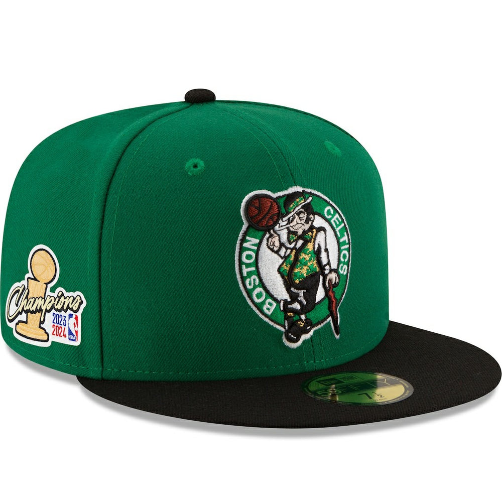 Boston Celtics 2024 NBA Finals Champions Side Patch 59FIFTY Fitted Hat Kelly Green/Black - NBA