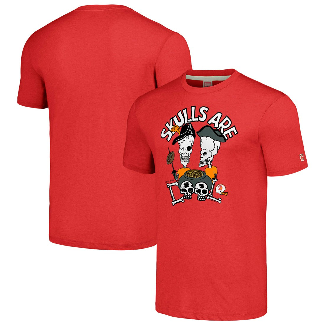 Tampa Bay Buccaneers NFL x Homage x Beavis and Butt-Head Unisex Tri-Blend T-Shirt – Red | NFL