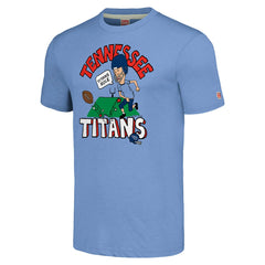 Tennessee Titans NFL x Homage x Beavis and Butt-Head Unisex Tri-Blend T-Shirt – Light Blue | NFL