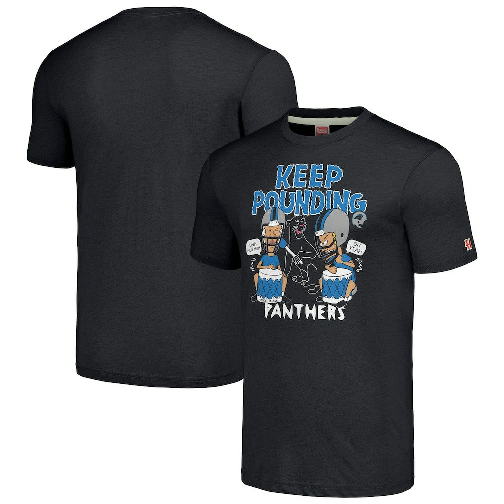 Carolina Panthers NFL x Homage x Beavis and Butt-Head Unisex Tri-Blend T-Shirt – Charcoal | NFL