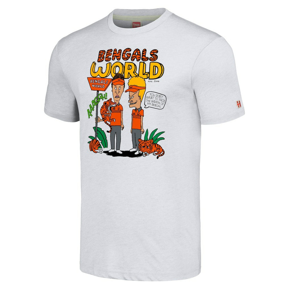 Cincinnati Bengals NFL x Homage x Beavis and Butt-Head Unisex Tri-Blend T-Shirt – Ash | NFL