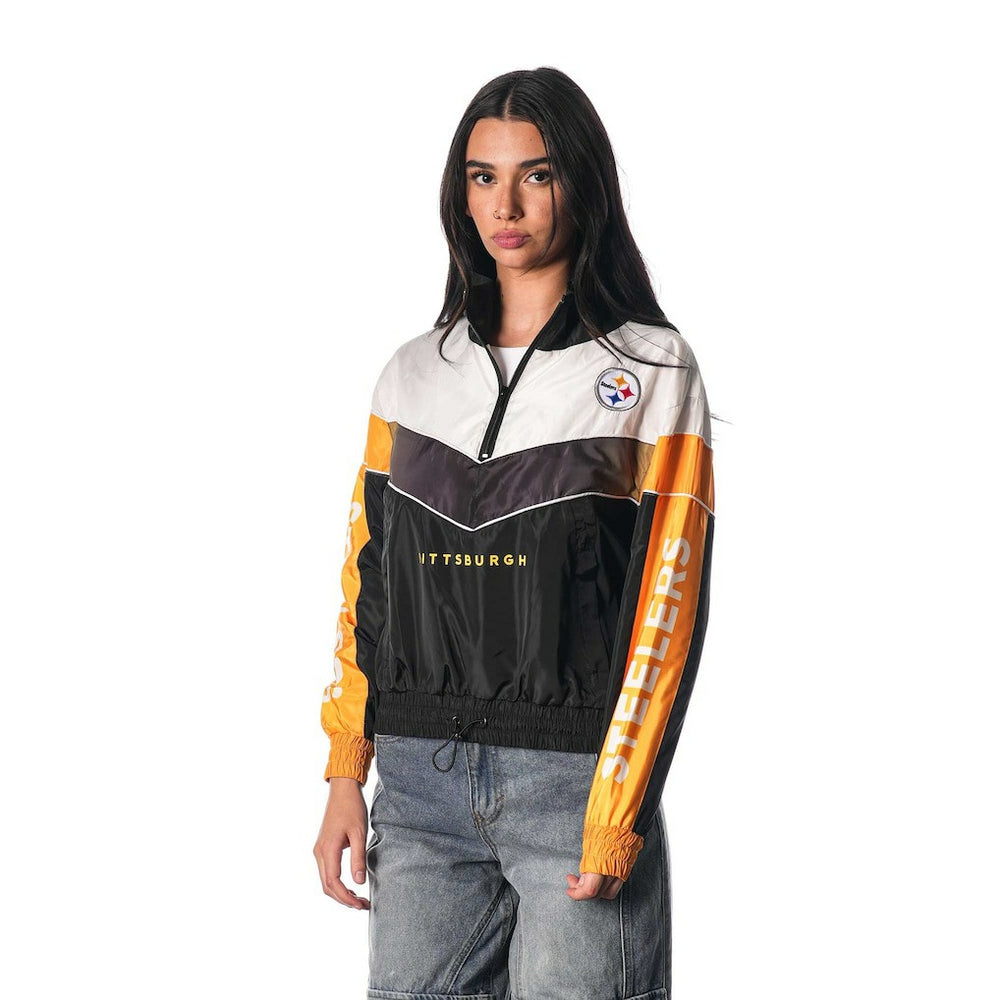 Pittsburgh Steelers The Wild Collective Women's 1/4 Zip Track Jacket Black | NFL