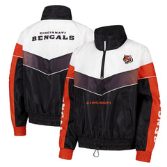 Cincinnati Bengals The Wild Collective Women's 1/4 Zip Track Jacket Black | NFL