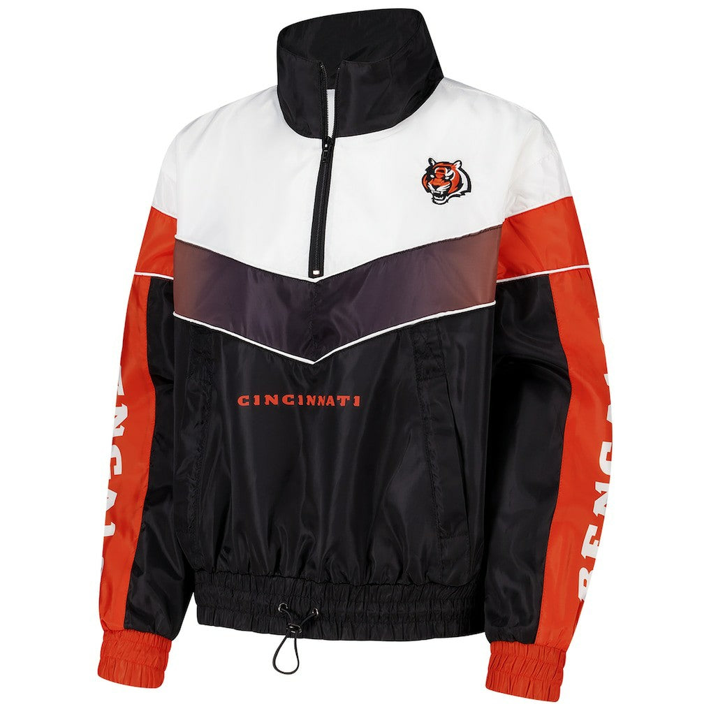 Cincinnati Bengals The Wild Collective Women's 1/4 Zip Track Jacket Black | NFL