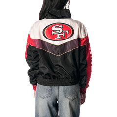 San Francisco 49ers The Wild Collective Women's 1/4 Zip Track Jacket Black | NFL