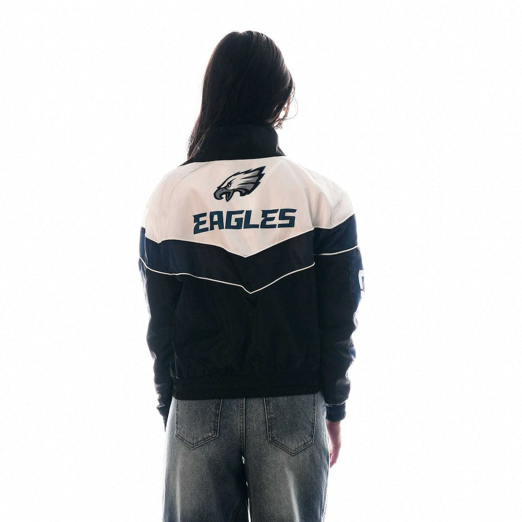 Philadelphia Eagles The Wild Collective Women's 1/4 Zip Track Jacket Black | NFL