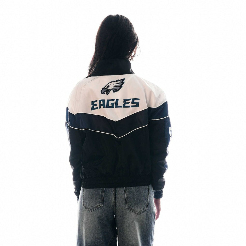 Philadelphia Eagles The Wild Collective Women's 1/4 Zip Track Jacket Black | NFL