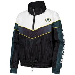 Green Bay Packers The Wild Collective Women's 1/4 Zip Track Jacket Green | NFL