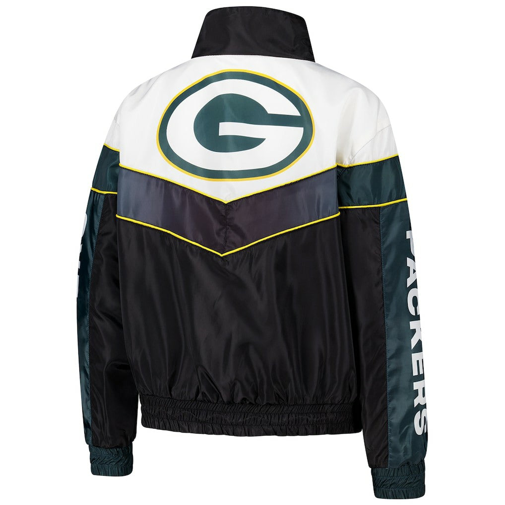 Green Bay Packers The Wild Collective Women's 1/4 Zip Track Jacket Green | NFL