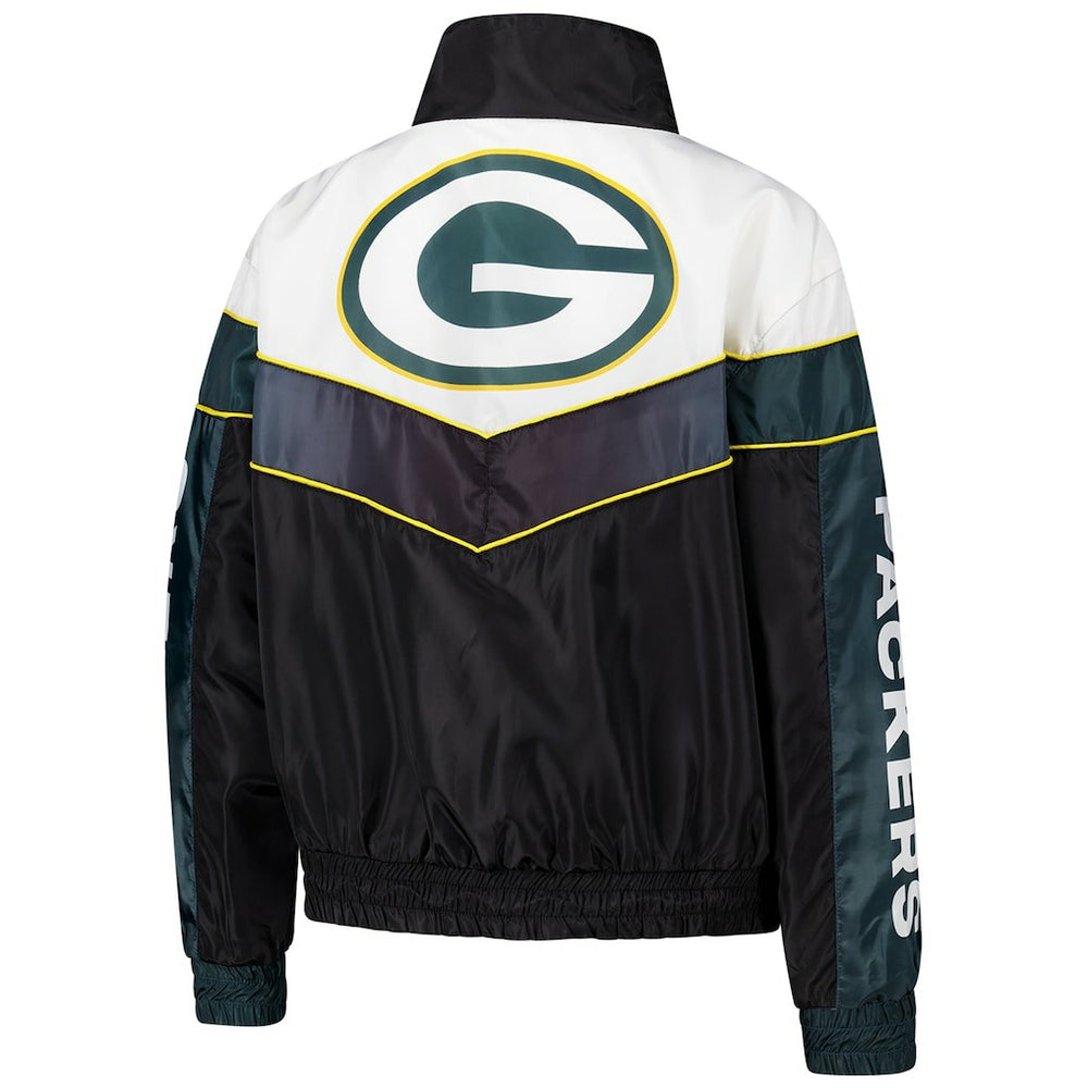 Green Bay Packers The Wild Collective Women's 1/4 Zip Track Jacket Green | NFL