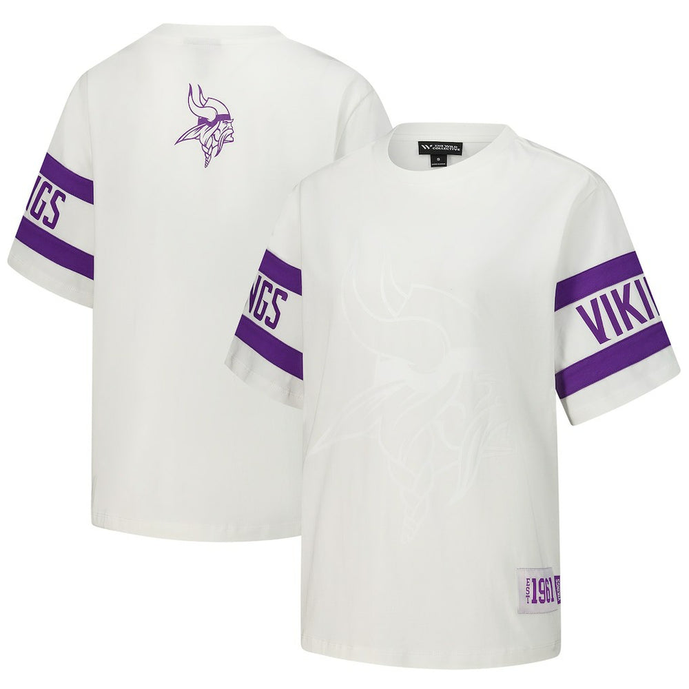 Minnesota Vikings The Wild Collective Women's Drop Shoulder T-Shirt White | NFL