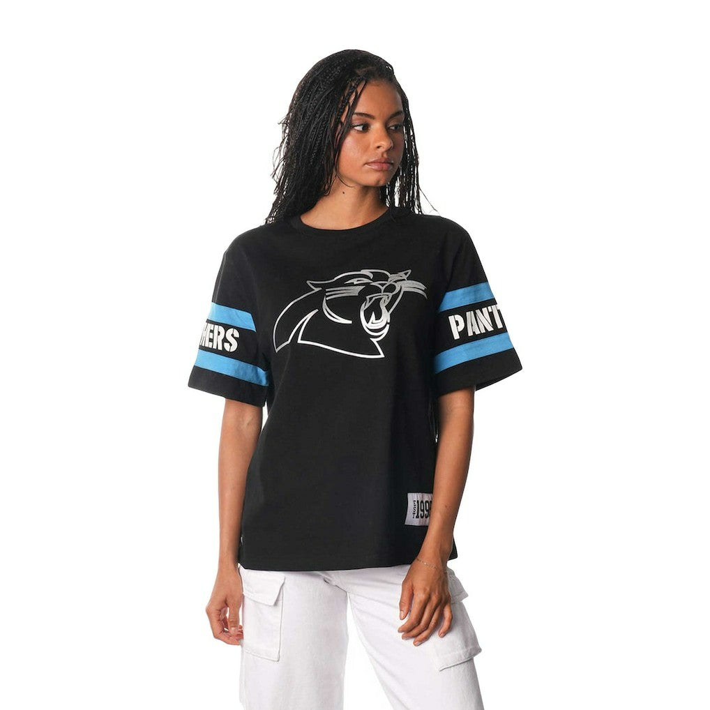 Carolina Panthers The Wild Collective Women's Drop Shoulder T-Shirt Black | NFL
