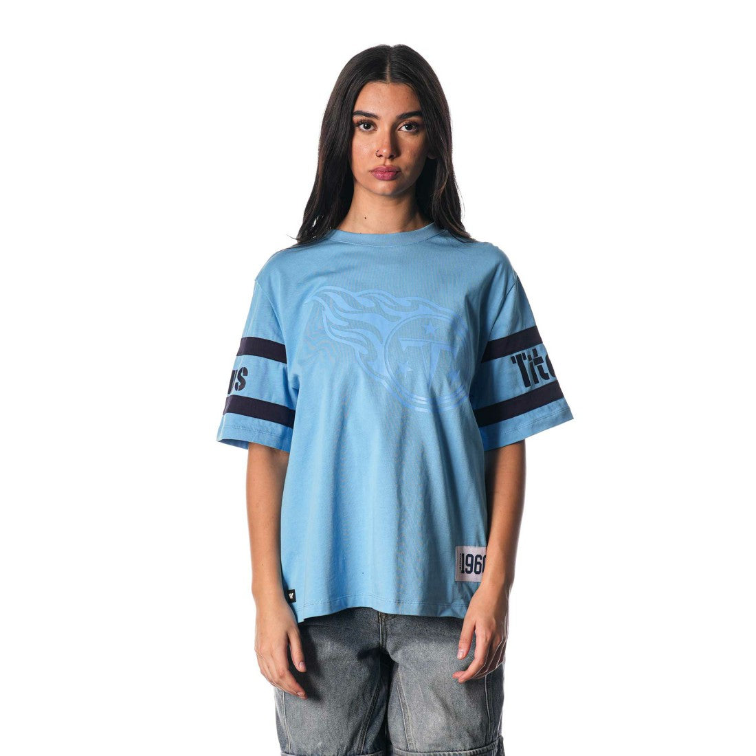 Tennessee Titans The Wild Collective Women's Drop Shoulder T-Shirt Light Blue | NFL