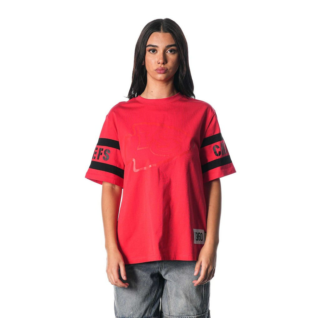Kansas City Chiefs The Wild Collective Women's Drop Shoulder T-Shirt Red | NFL