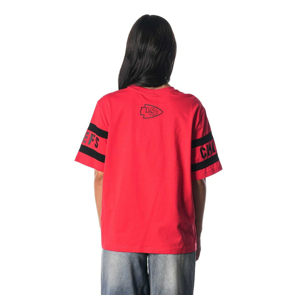 Kansas City Chiefs The Wild Collective Women's Drop Shoulder T-Shirt Red | NFL