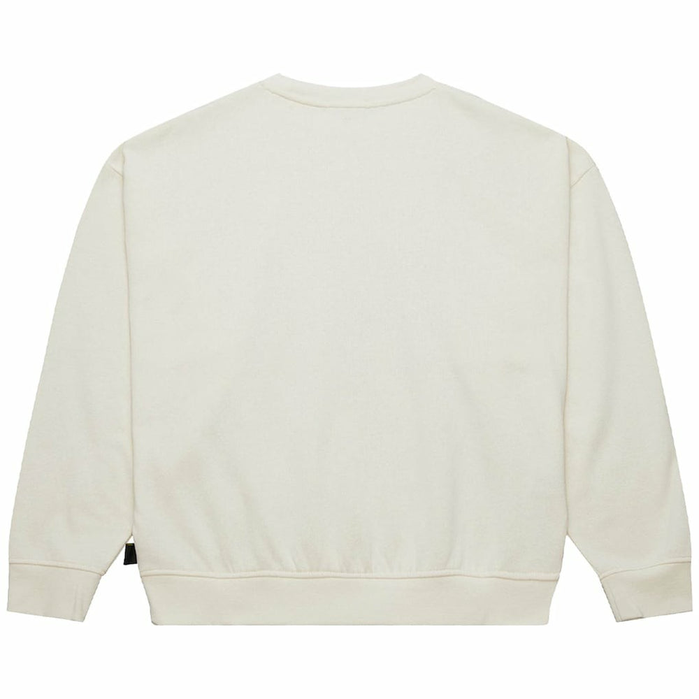New York Jets Women's Throwback Logo 3.0 Pullover Sweatshirt Cream | Mitchell & Ness