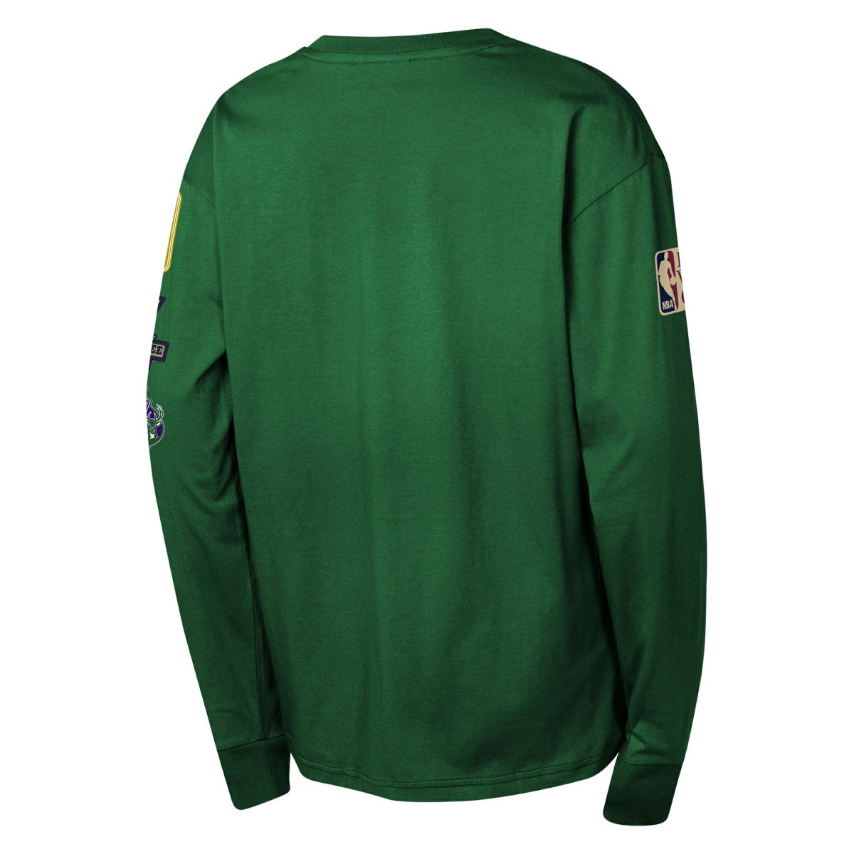 Milwaukee Bucks Youth Hardwood Classics All Over Long Sleeve T-Shirt Hunter Green - NBA