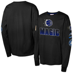 Orlando Magic Youth Hardwood Classics All Over Long Sleeve T-Shirt Black - NBA