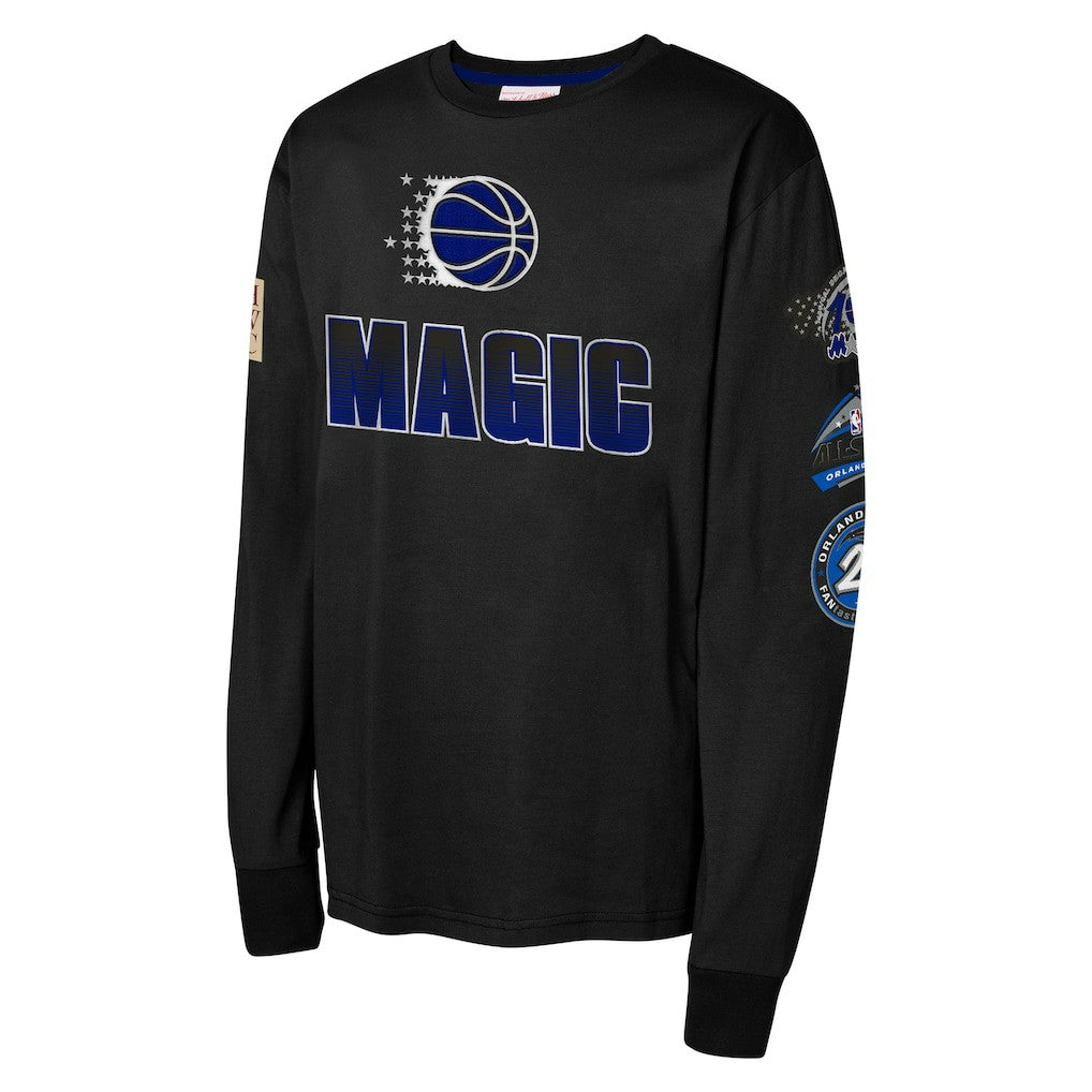 Orlando Magic Youth Hardwood Classics All Over Long Sleeve T-Shirt Black - NBA