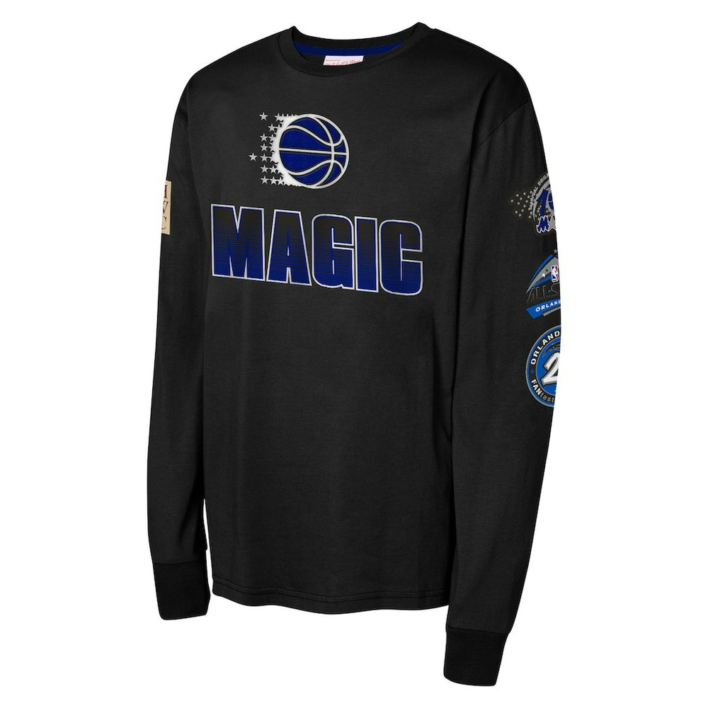 Orlando Magic Youth Hardwood Classics All Over Long Sleeve T-Shirt Black - NBA