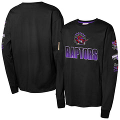 Toronto Raptors Youth Hardwood Classics All Over Long Sleeve T-Shirt Black - NBA