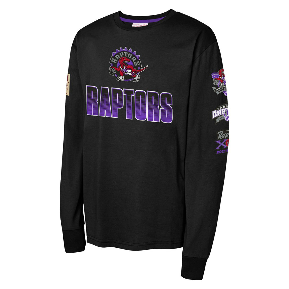 Toronto Raptors Youth Hardwood Classics All Over Long Sleeve T-Shirt Black - NBA