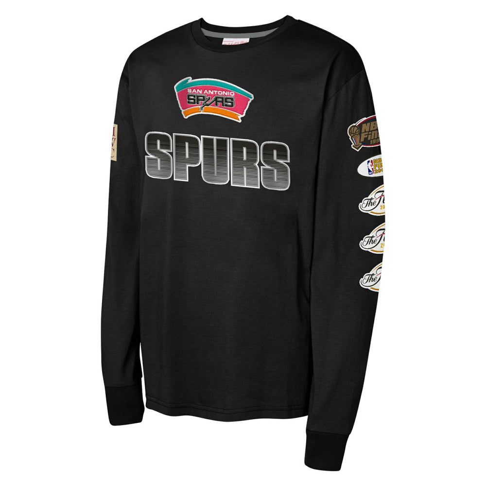 San Antonio Spurs Youth Hardwood Classics All Over Long Sleeve T-Shirt Black - NBA