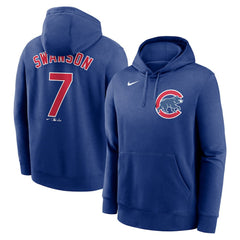 Dansby Swanson Chicago Cubs Nike Player Name & Number Club Pullover Hoodie - MLB