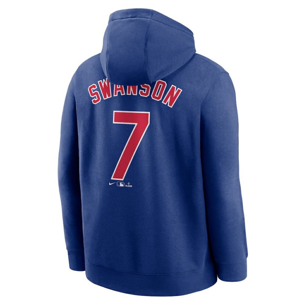 Dansby Swanson Chicago Cubs Nike Player Name & Number Club Pullover Hoodie - MLB