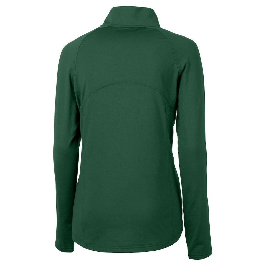 New York Jets Cutter & Buck Women's Primary Logo DryTec Adapt Eco Knit Stretch Recycled Raglan Half-Zip Top Hunter Green | NFL