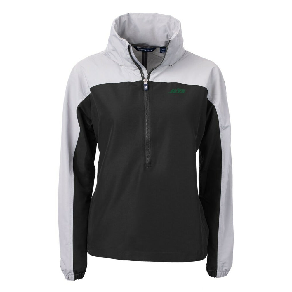 New York Jets Cutter & Buck Women's Primary Logo Charter Eco Recycled Half-Zip Hoodie Anorak Jacket Black | NFL