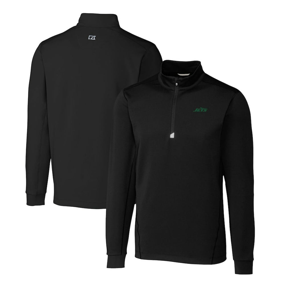 New York Jets Cutter & Buck Primary Logo Traverse Stretch Quarter-Zip Top Black | NFL