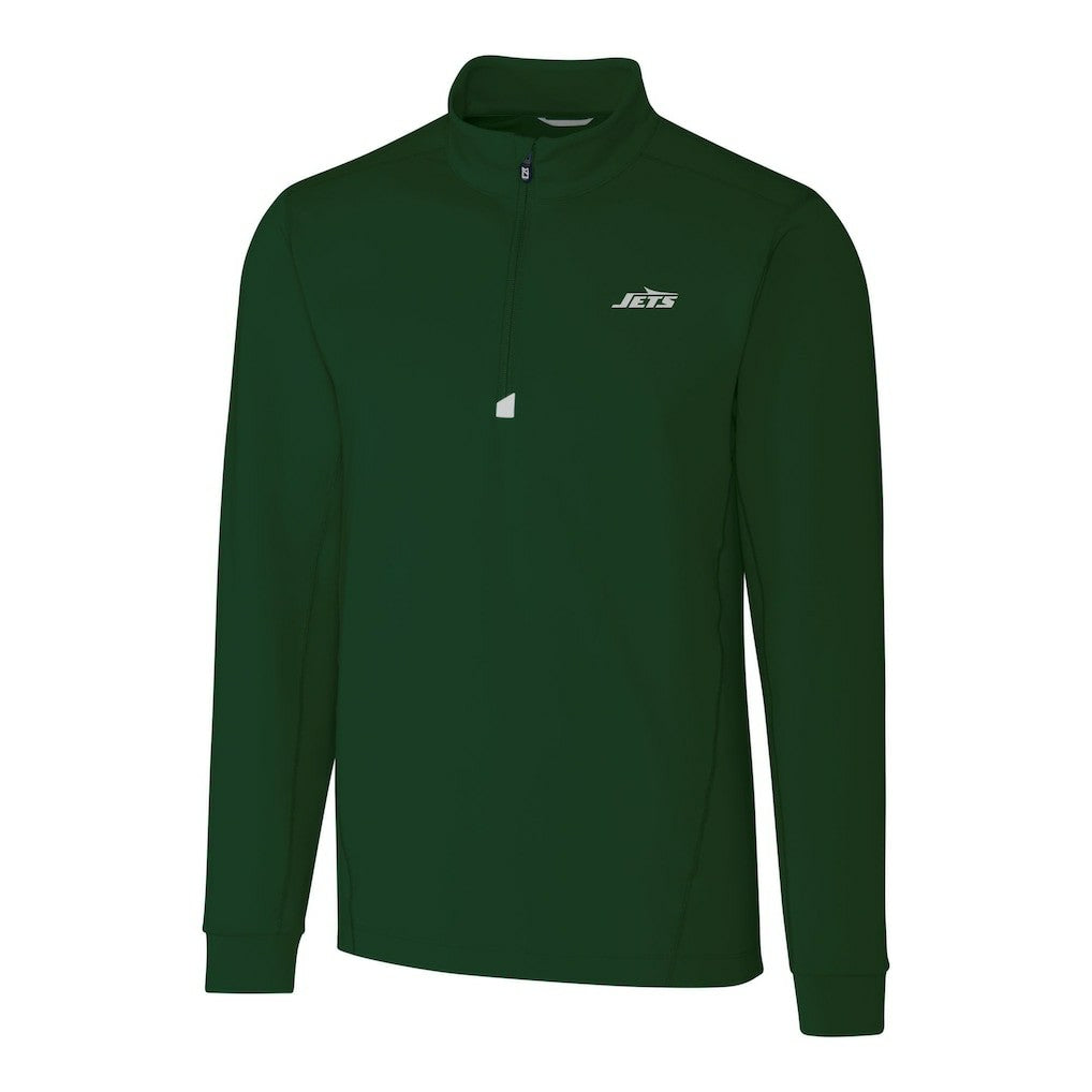 New York Jets Cutter & Buck Primary Logo Traverse Stretch Quarter-Zip Top Hunter Green | NFL