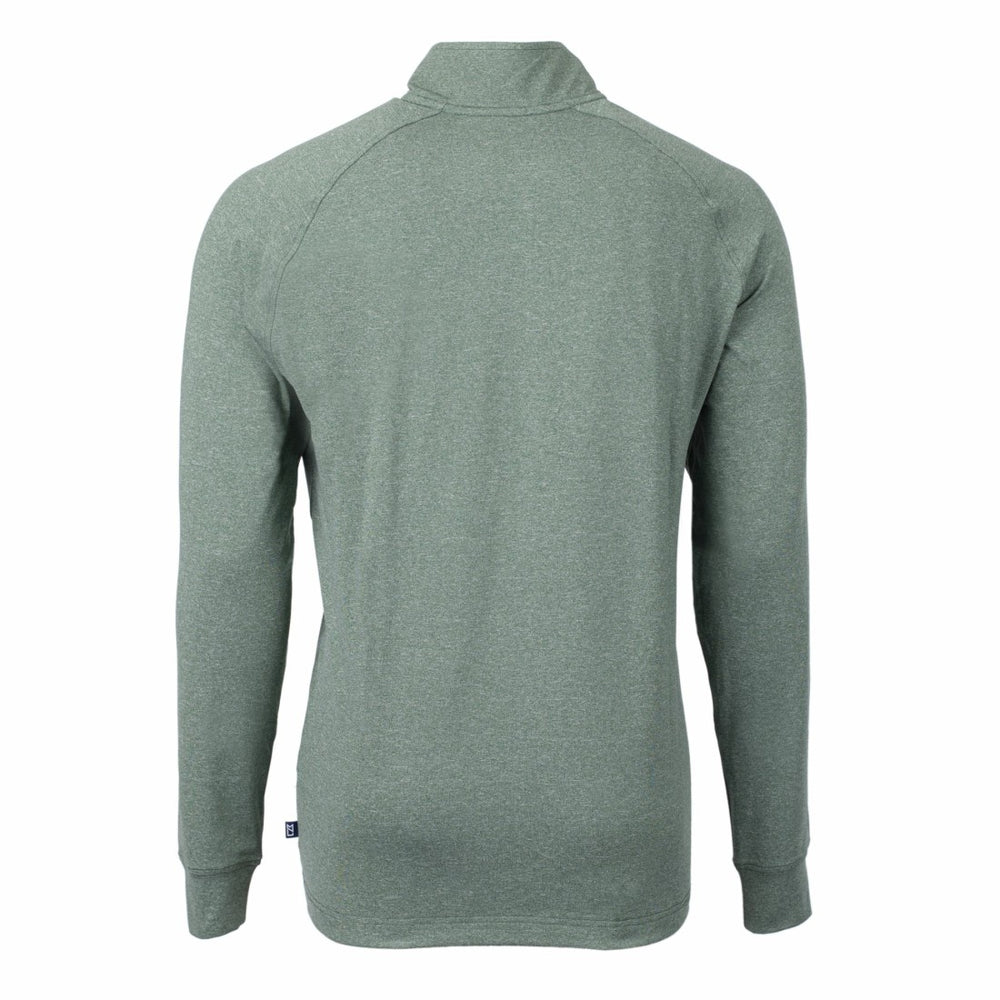 New York Jets Cutter & Buck Primary Logo Adapt Eco Knit Quarter-Zip Top Heather Green | NFL