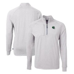 New York Jets Cutter & Buck Helmet Adapt Eco Knit Quarter-Zip Top Heather Gray | NFL
