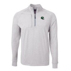 New York Jets Cutter & Buck Helmet Adapt Eco Knit Quarter-Zip Top Heather Gray | NFL