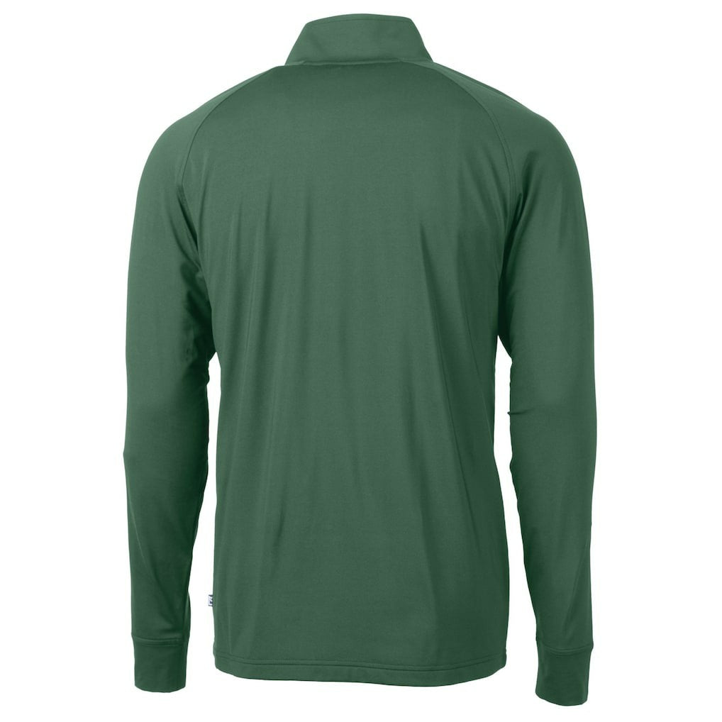 New York Jets Cutter & Buck Primary Logo Adapt Eco Knit Stretch Recycled Quarter-Zip Top Hunter Green | NFL