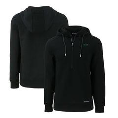 New York Jets Cutter & Buck Primary Logo Roam Eco Recycled Half-Zip Hoodie Black | NFL
