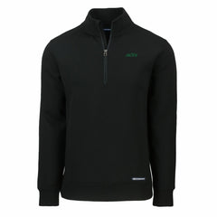 New York Jets Cutter & Buck Primary Logo Roam Eco Recycled Quarter-Zip Pullover Top Black | NFL