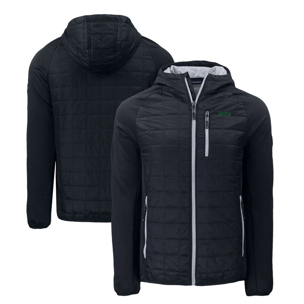 New York Jets Cutter & Buck Primary Logo Rainier PrimaLoft Eco Full-Zip Hybrid Jacket Black | NFL