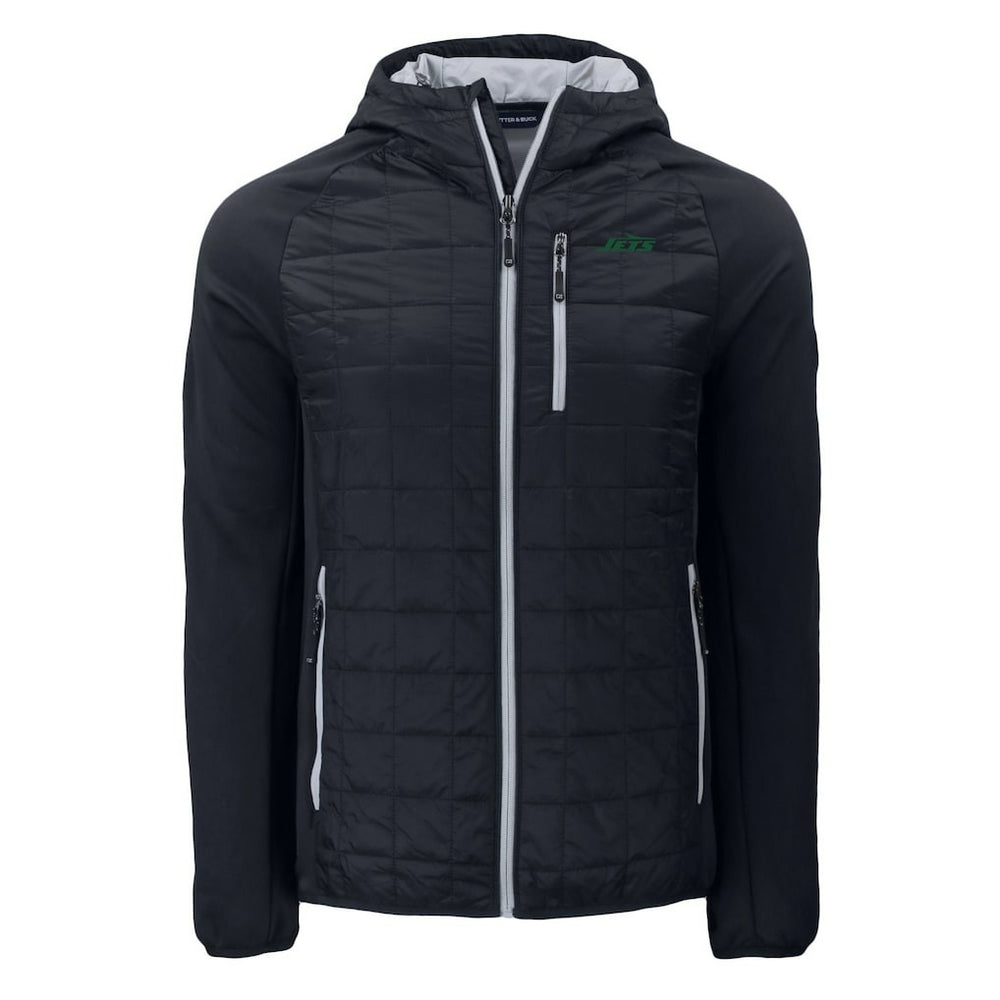 New York Jets Cutter & Buck Primary Logo Rainier PrimaLoft Eco Full-Zip Hybrid Jacket Black | NFL